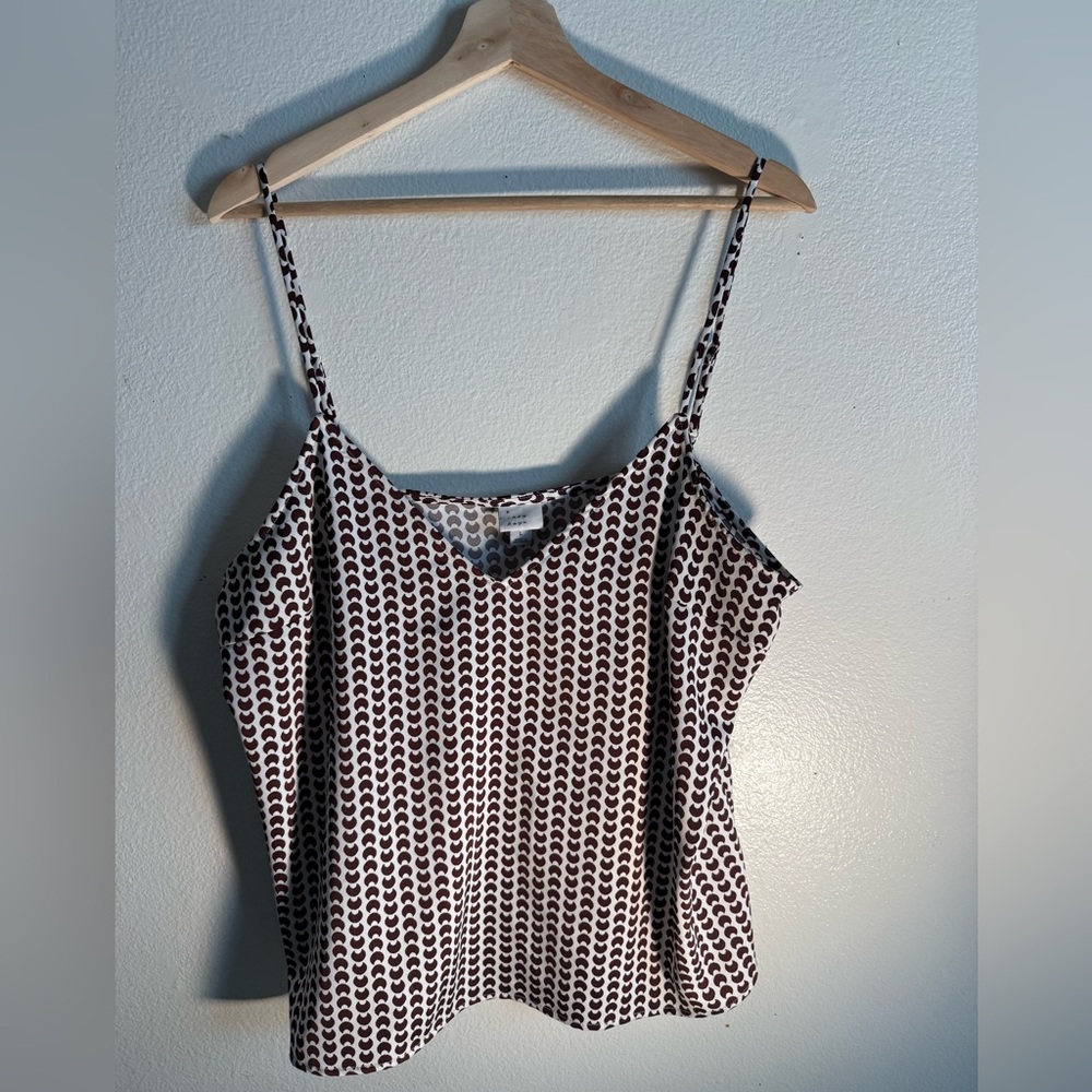 Patterned Brown & Cream Cami Tank Top